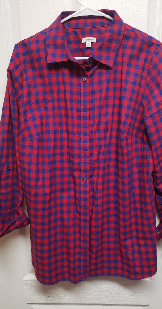 Talbott Blue and Red button up